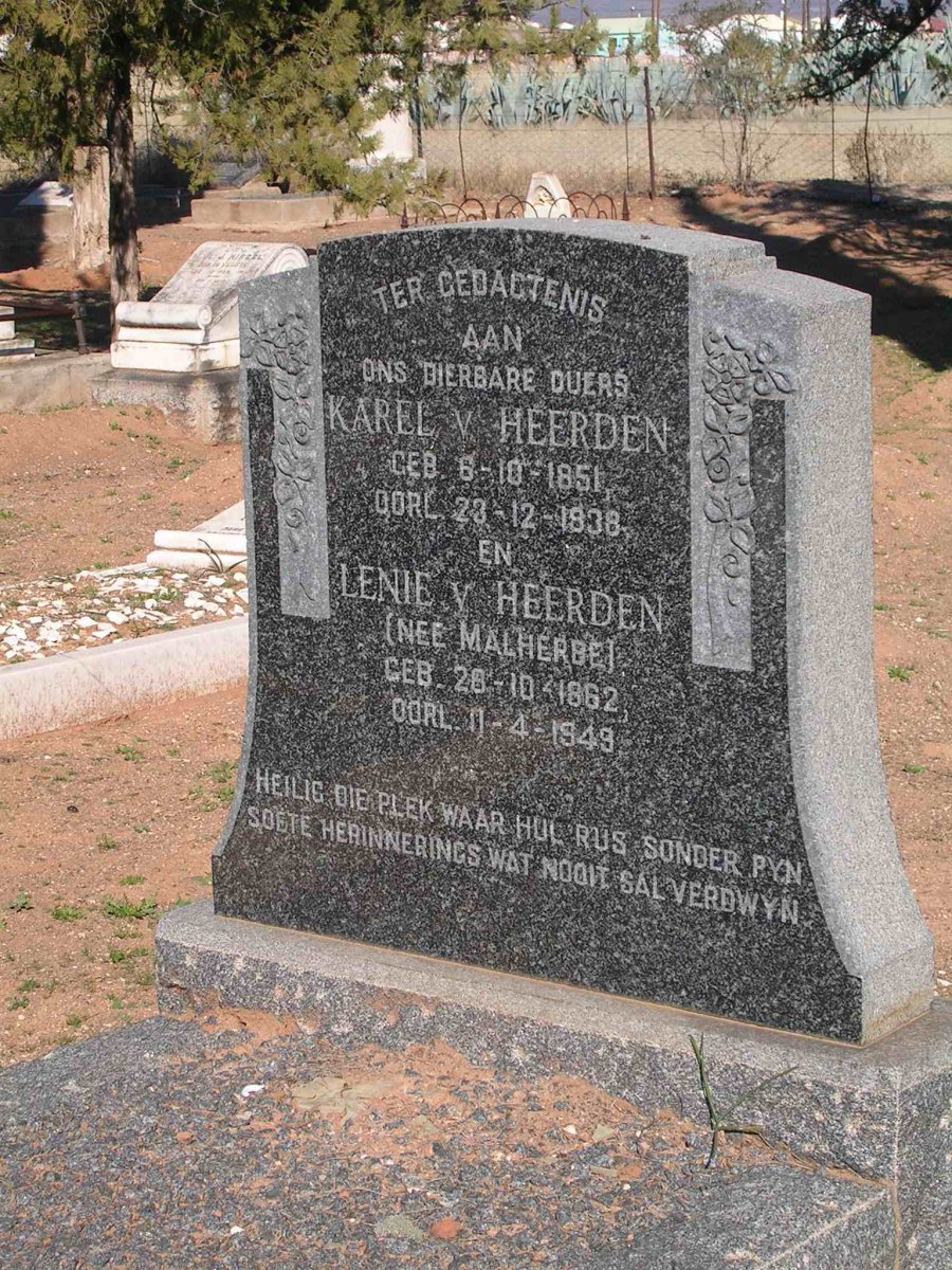 HEERDEN Karel, v. 1851-1938 &amp; Lenie MALHERBE 1862-1949