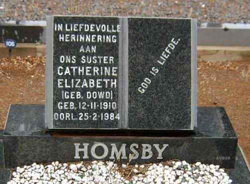 HOMSBY Catherine Elizabeth nee DOWD 1910-1984