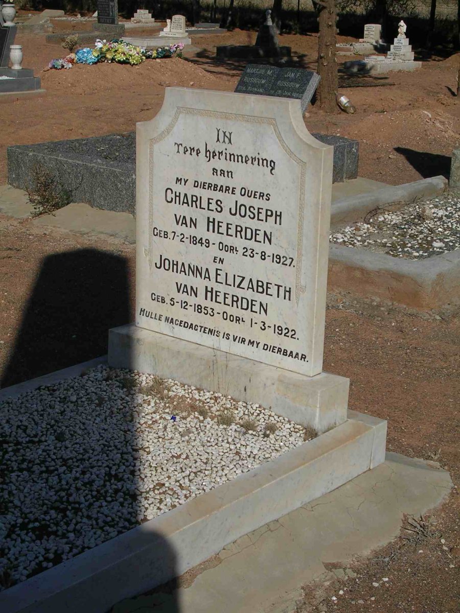 HEERDEN Charles Joseph, van 1849-1927 &amp; Johanna Elizabeth 1853-1922