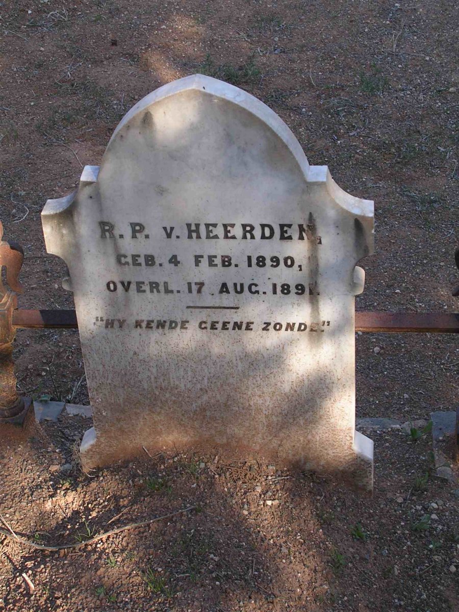 HEERDEN R.P., v. 1890-1891