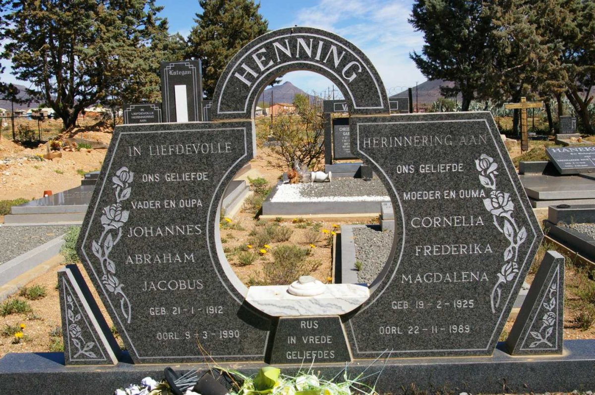HENNING Johannes Abraham Jacobus 1912-1990 &amp; Cornelia Frederika Magdalena 1925-1989