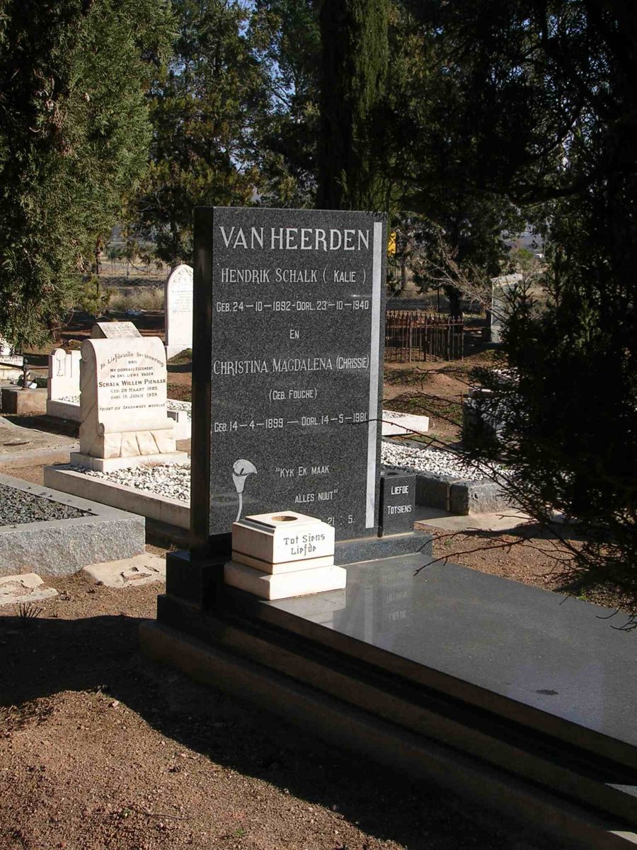 HEERDEN Hendrik Schalk, van 1892-1940 &amp; Christina Magdalena FOUCHE 1899-1981