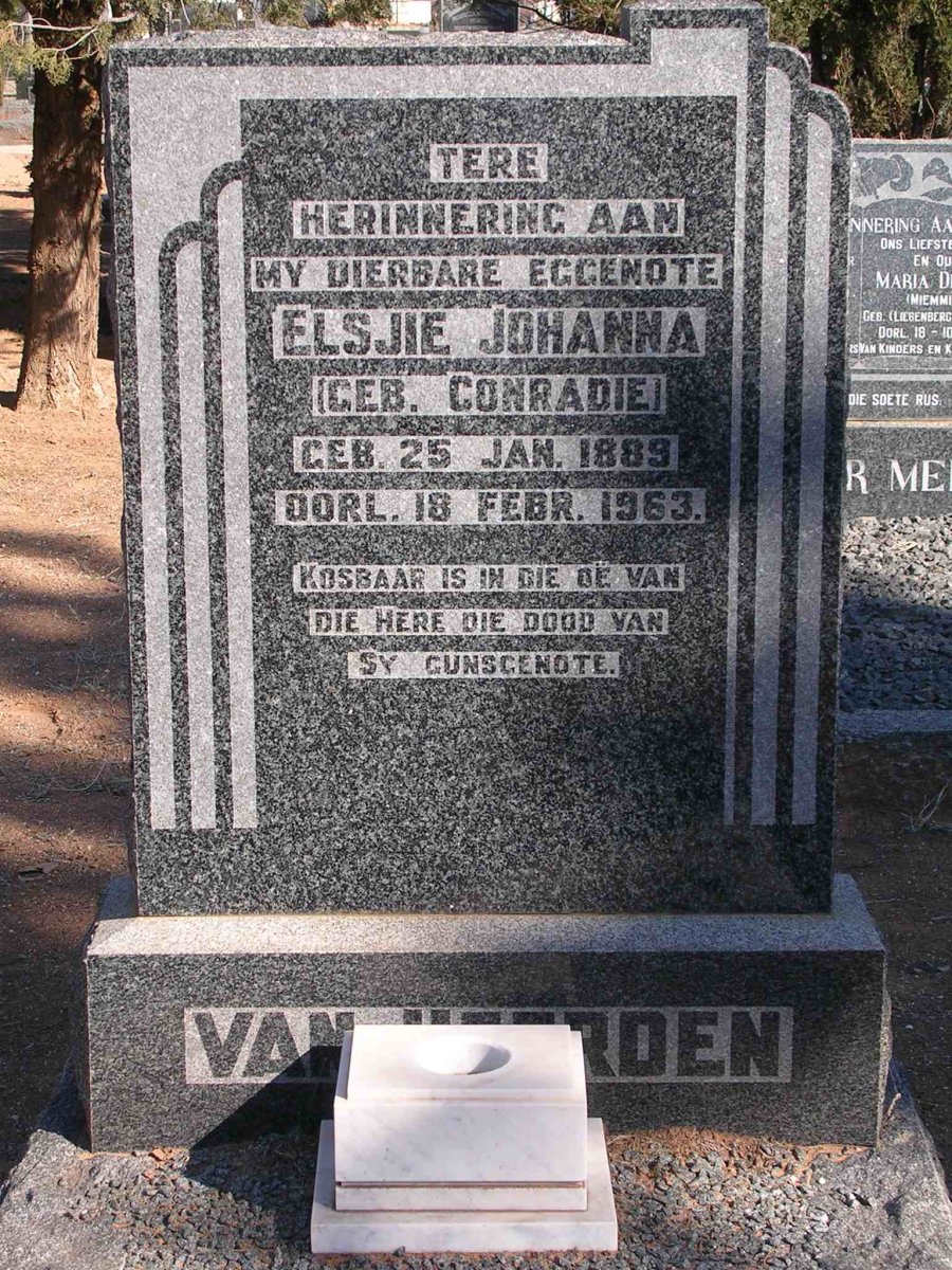 HEERDEN Elsjie Johanna, van nee CONRADIE 1889-1963