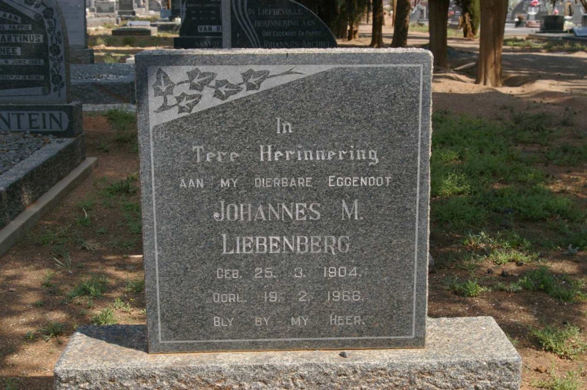 LIEBENBERG Johannes M. 1904-1966