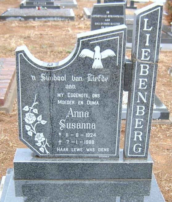 LIEBENBERG Anna Susanna 1924-1988