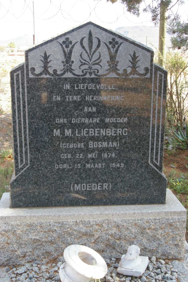 LIEBENBERG M.M. nee BOSMAN 1874-1949