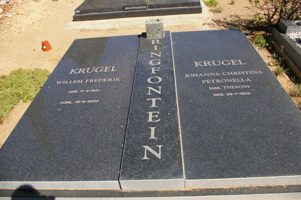 KRUGEL Willem Frederik 1921-2002 &amp; Johanna Christina Petronella THERON 1928-