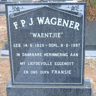WAGENER F.P.J. 1920-1987