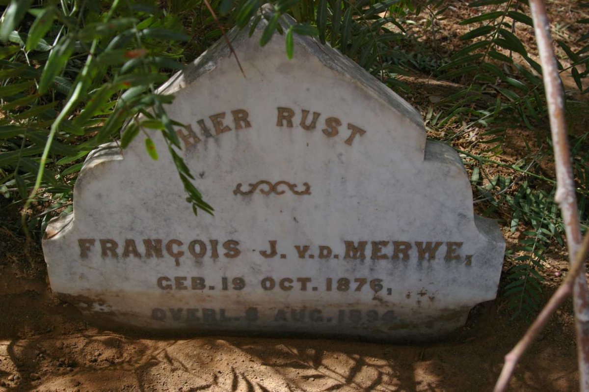 MERWE Francois J., v.d. 1876-1894