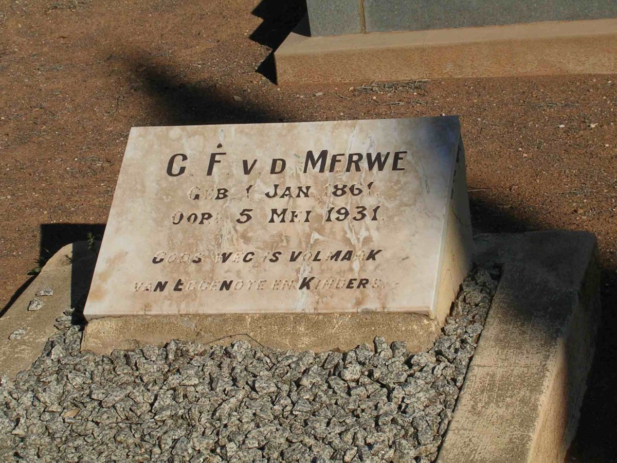 MERWE C.F., v.d. 1861-1931