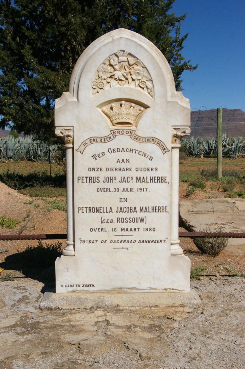 MALHERBE Petrus Johannes Jacobus -1917 &amp; Petronella Jacoba ROSSOUW -1920