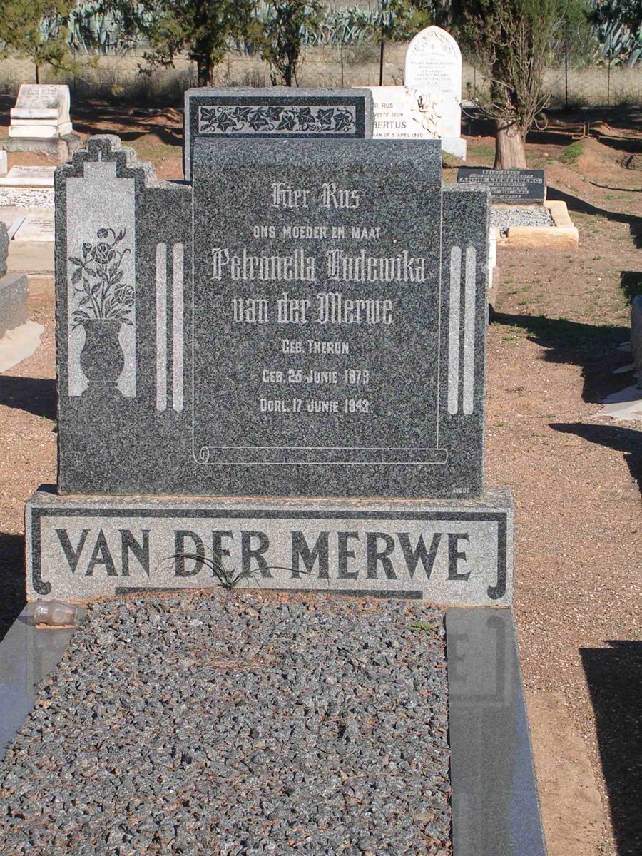 MERWE Petronella Lodewika, van der nee THERON 1879-1943