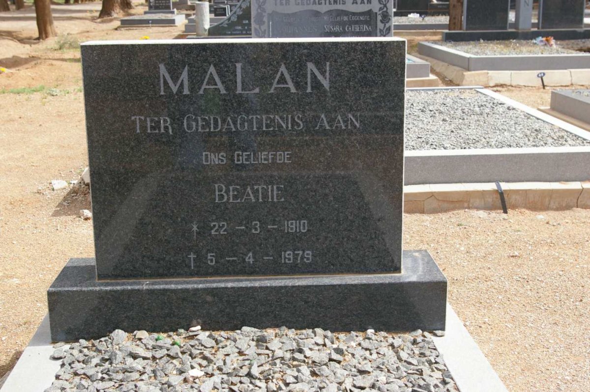 MALAN Beatie 1910-1979