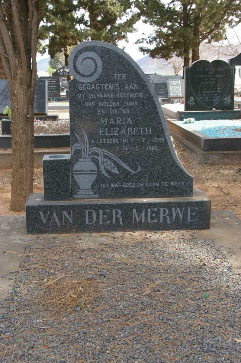 MERWE Maria Elizabeth, van der nee ETSEBETH 1945-1986