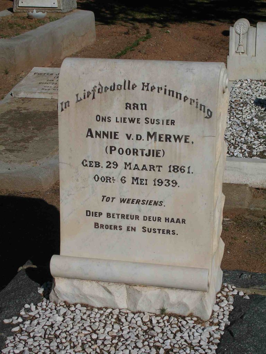 MERWE Annie, v.d. 1861-1939