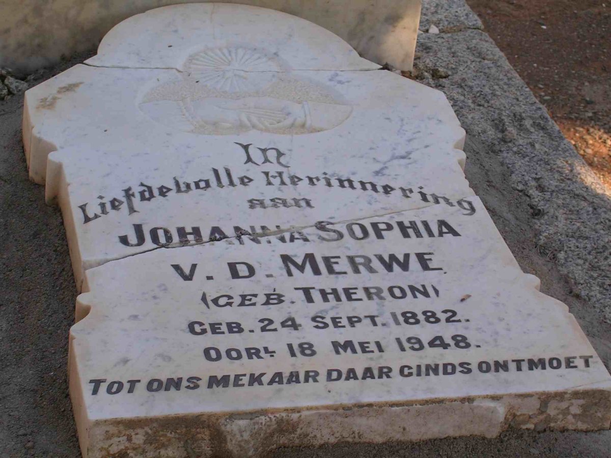 MERWE Johanna Sophia, v.d. nee THERON 1882-1948