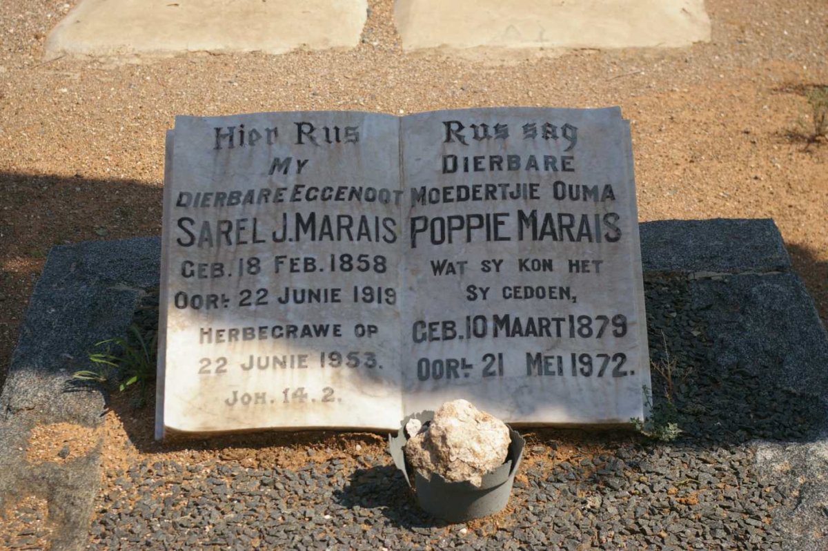 MARAIS Sarel J. 1858-1919 &amp; Poppie 1879-1972