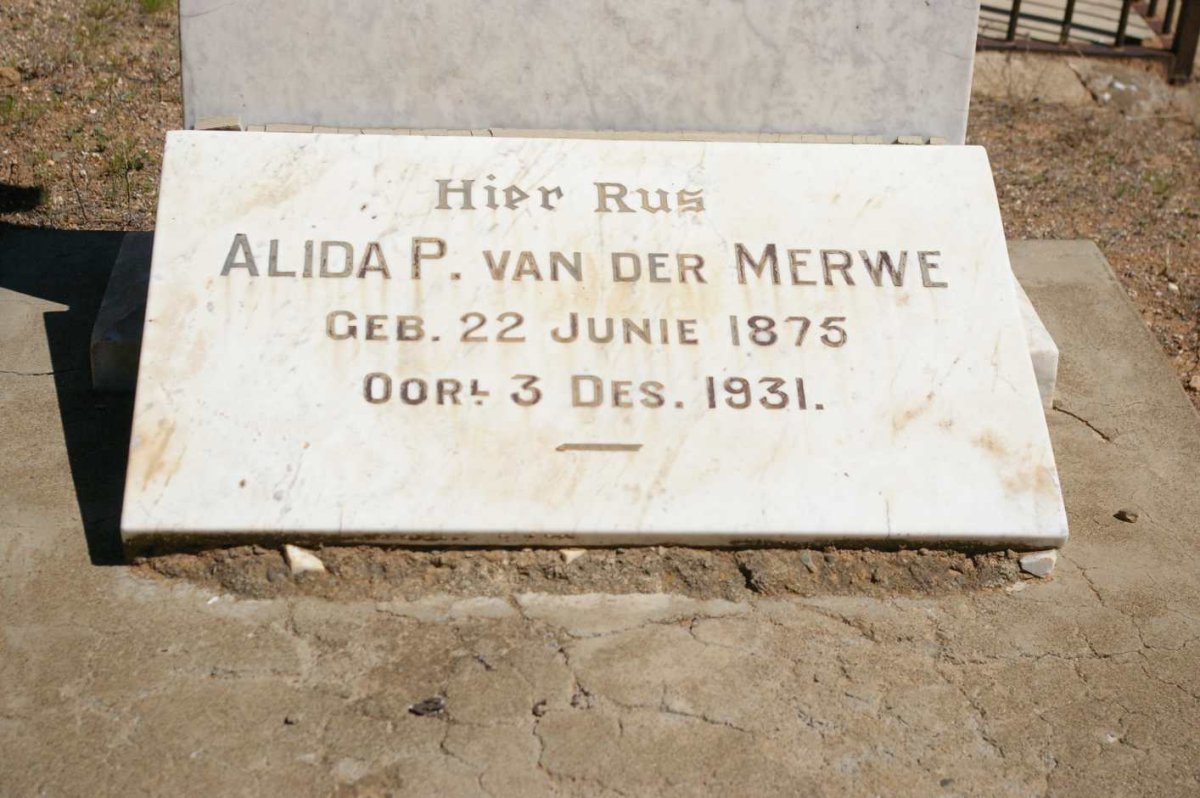 MERWE Alida P., van der 1875-1931