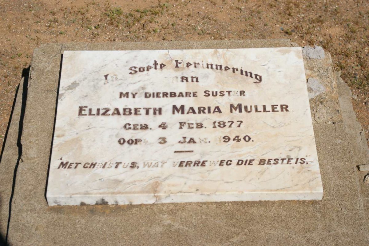 MULLER Elizabeth Maria 1877-1940