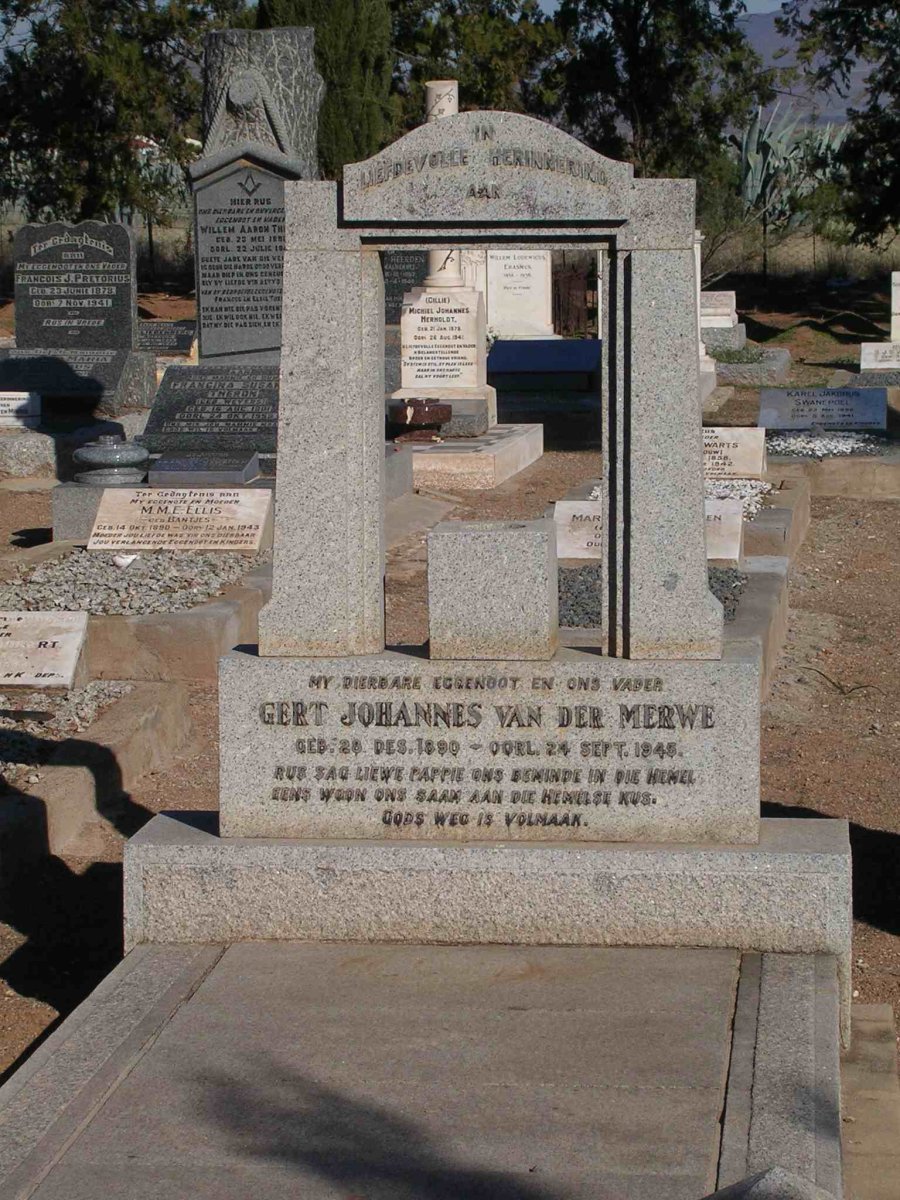 MERWE Gert Johannes, van der 1890-1945