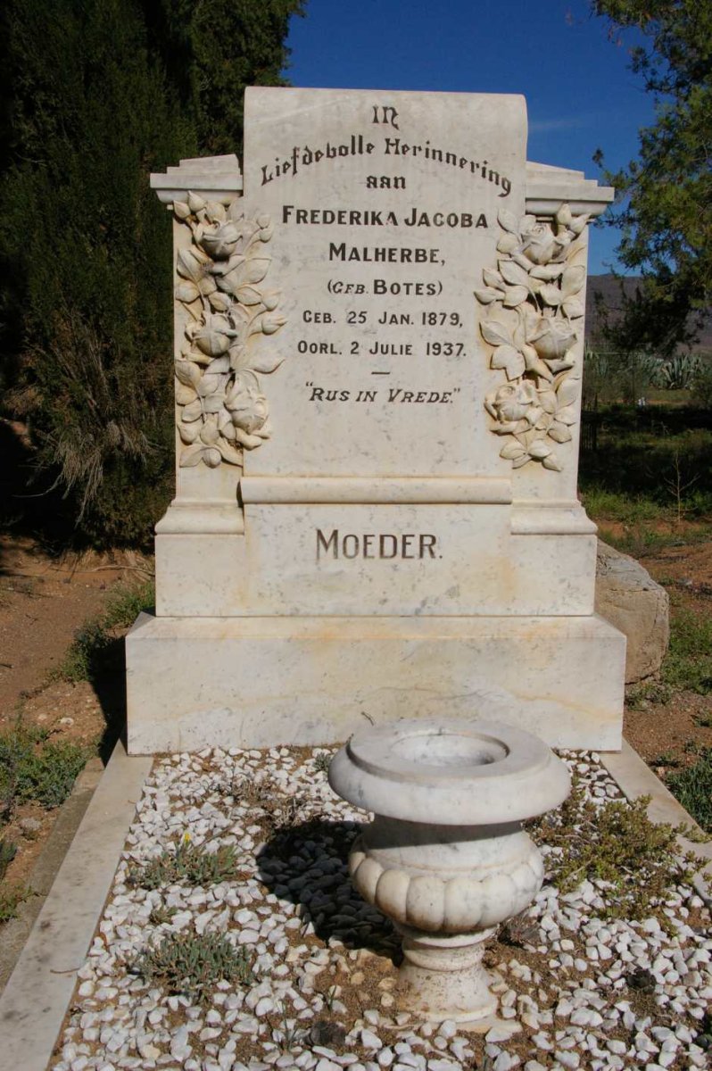 MALHERBE Frederika Jacoba nee BOTES 1879-1937