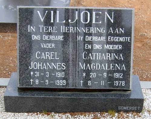 VILJOEN Carel Johannes 1910-1999 &amp; Catharina Magdalena 1912-1978