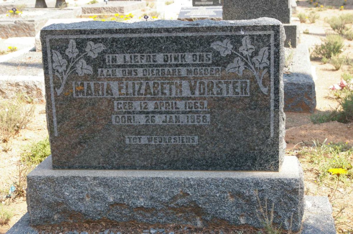 VORSTER Maria Elizabeth 1869-1958