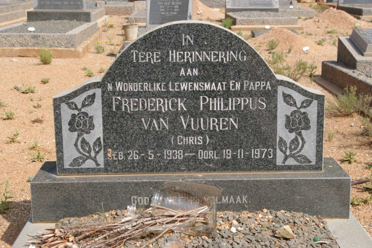VUUREN Frederick Philippus, van 1938-1973