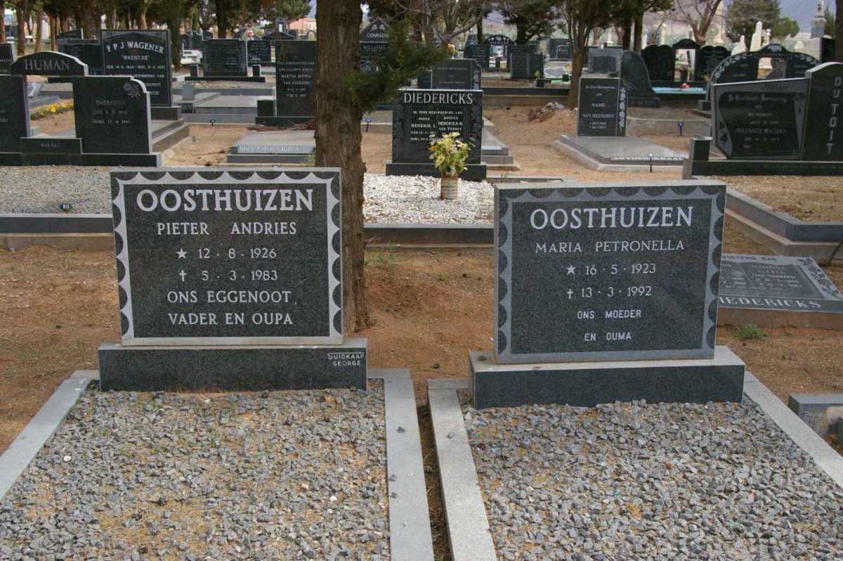 OOSTHUIZEN Pieter Andries 1926-1983 &amp; Maria Petronella 1923-1992