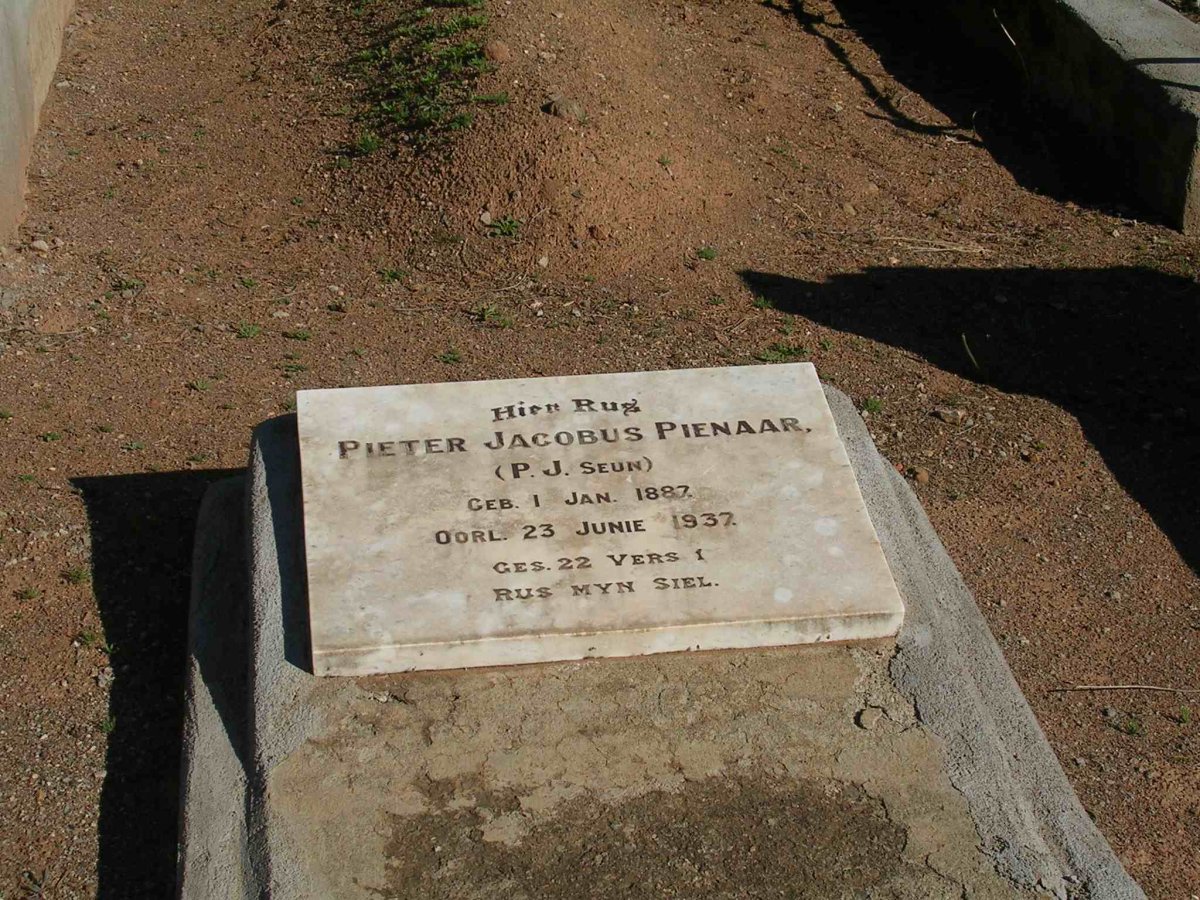 PIENAAR Pieter Jacobus 1887-1937