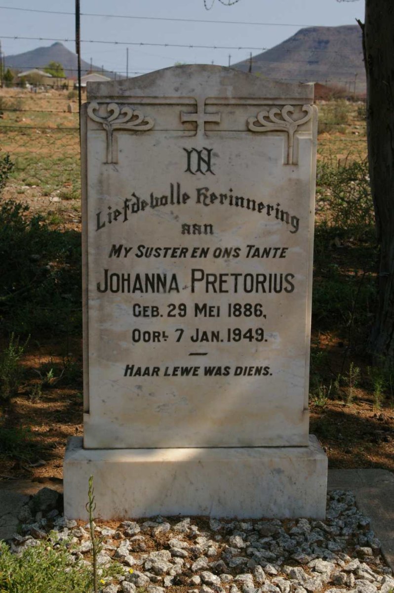 PRETORIUS Johanna 1886-1949