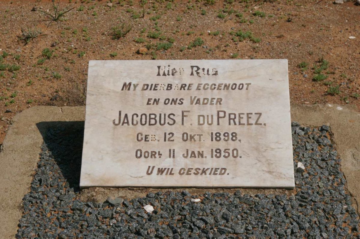 PREEZ Jacobus F., du 1898-1950