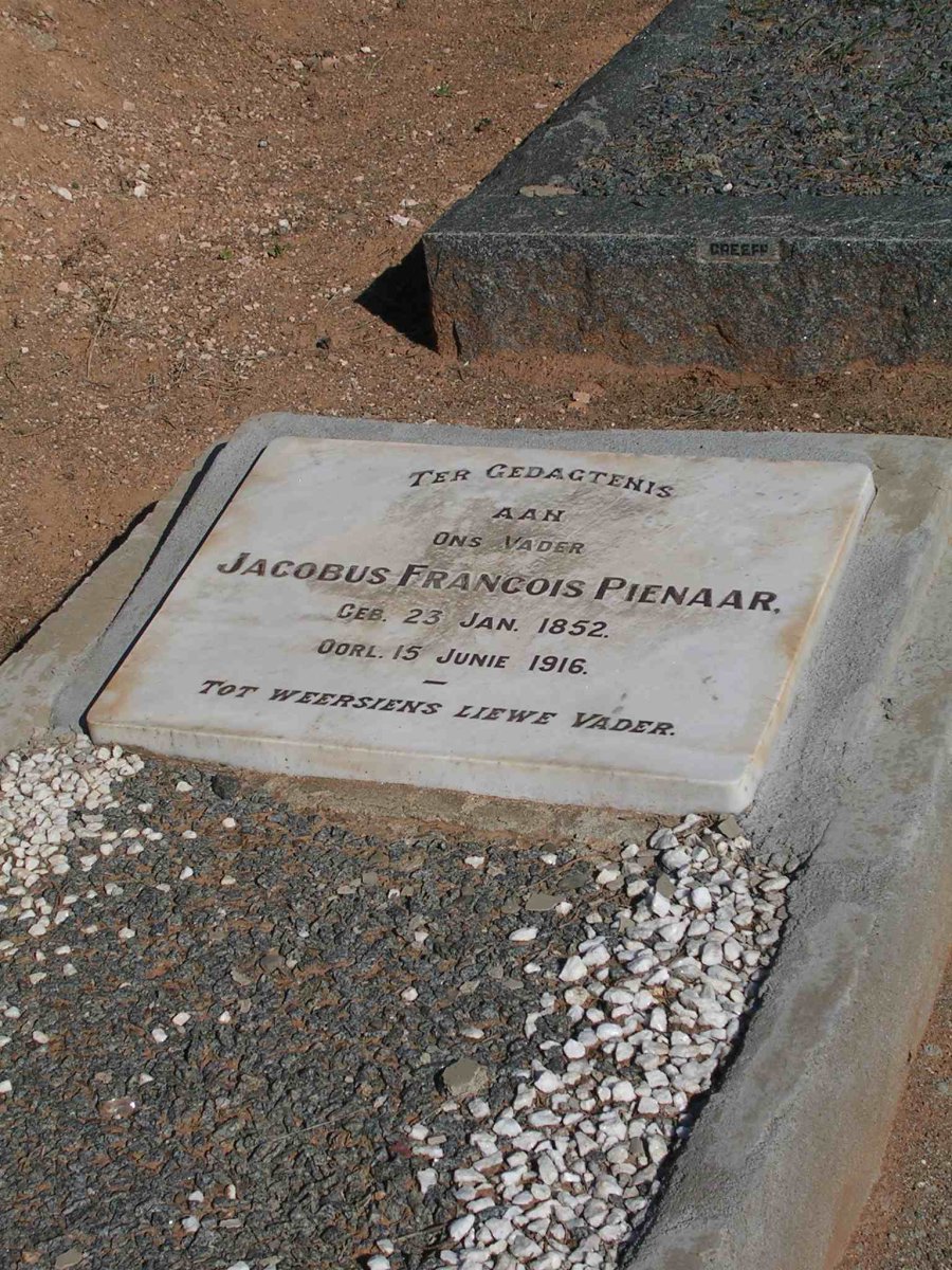 PIENAAR Jacobus Francois 1852-1916