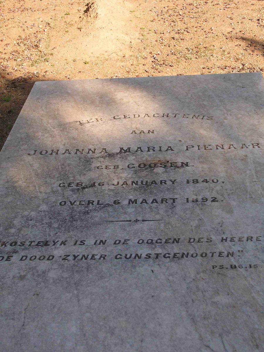 PIENAAR Johanna Maria nee GOOSEN 1840-1892