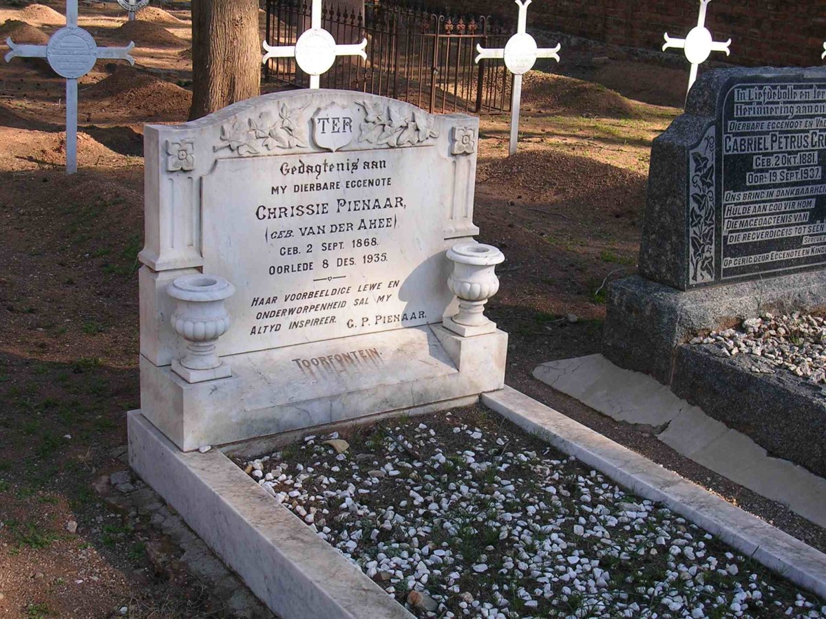PIENAAR Chrissie nee VAN DER AHEE 1868-1935