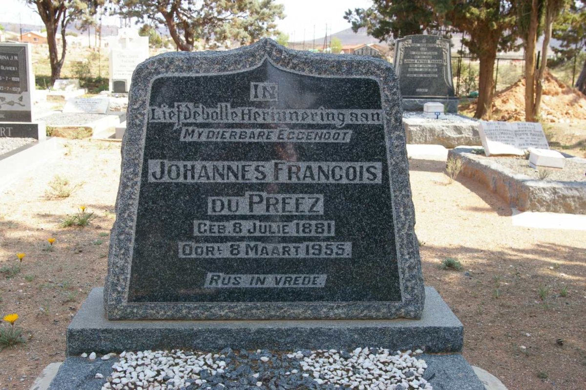 PREEZ Johannes Francois, du 1881-1955
