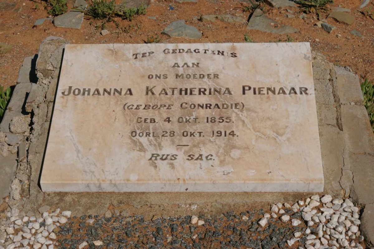 PIENAAR Johanna Katherina nee CONRADIE 1855-1914