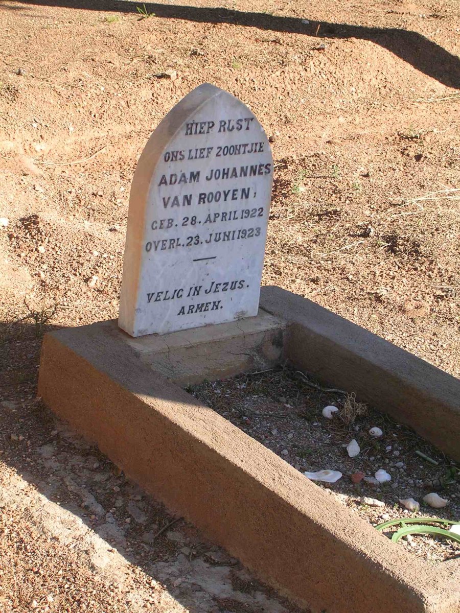ROOYEN Adam Johannes, van 1922-1923