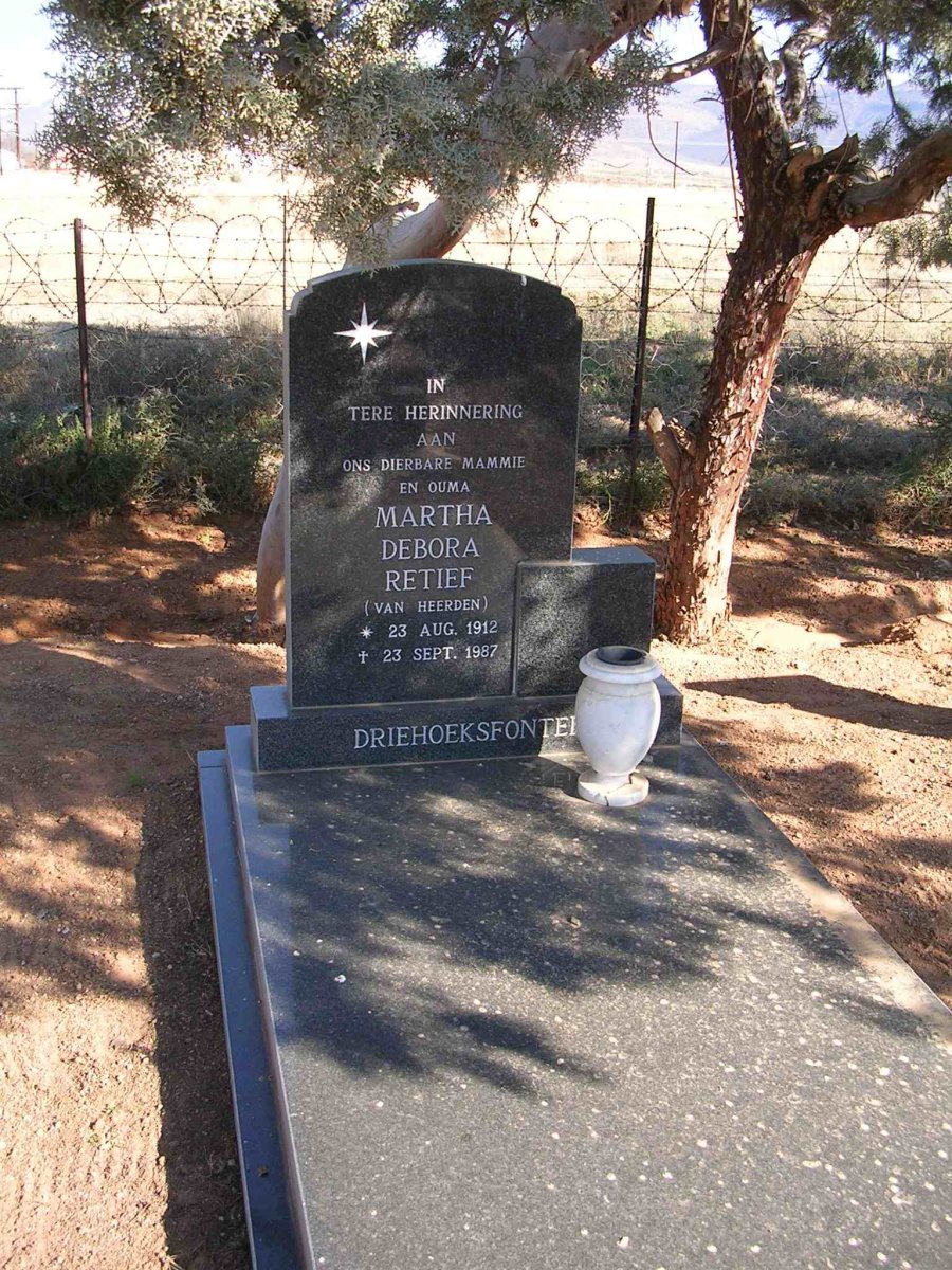 RETIEF Martha Debora nee VAN HEERDEN 1912-1987