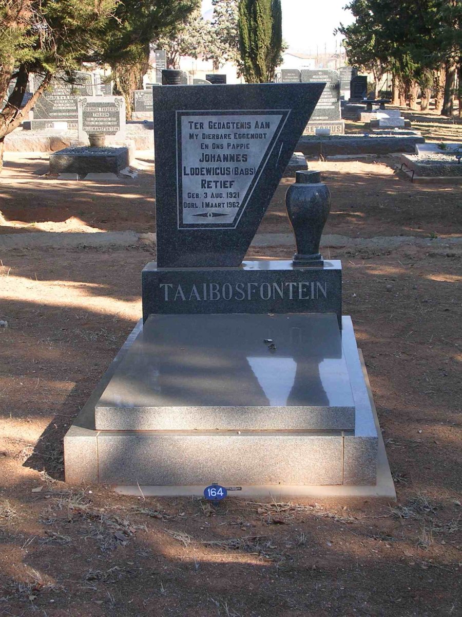 RETIEF Johannes Lodewikus 1921-1962