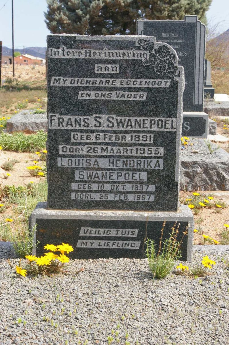 SWANEPOEL Frans S. 1891-1955 &amp; Louisa Hendrika 1897-1997