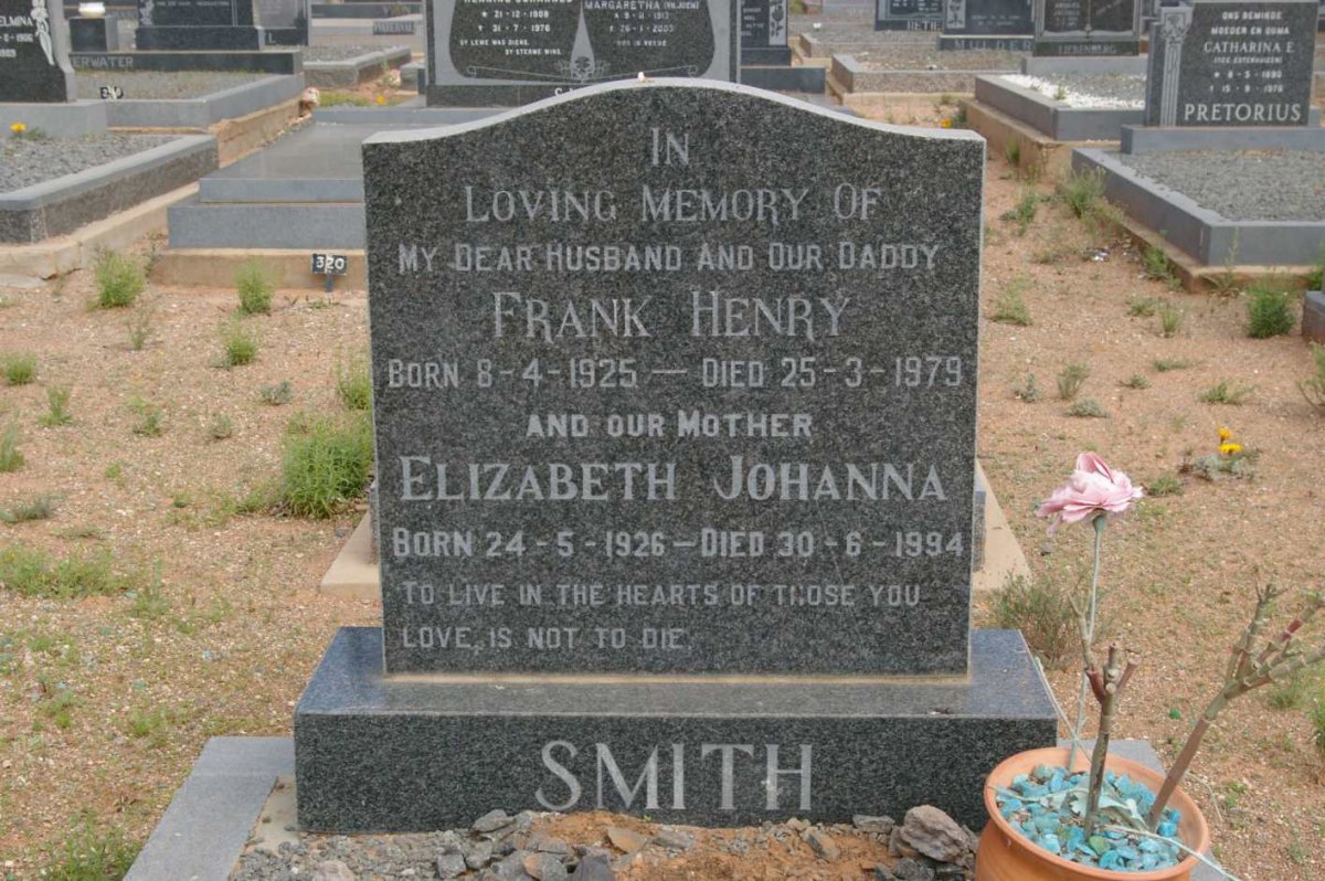 SMITH Frank Henry 1925-1979 &amp; Elizabeth Johanna 1926-1994