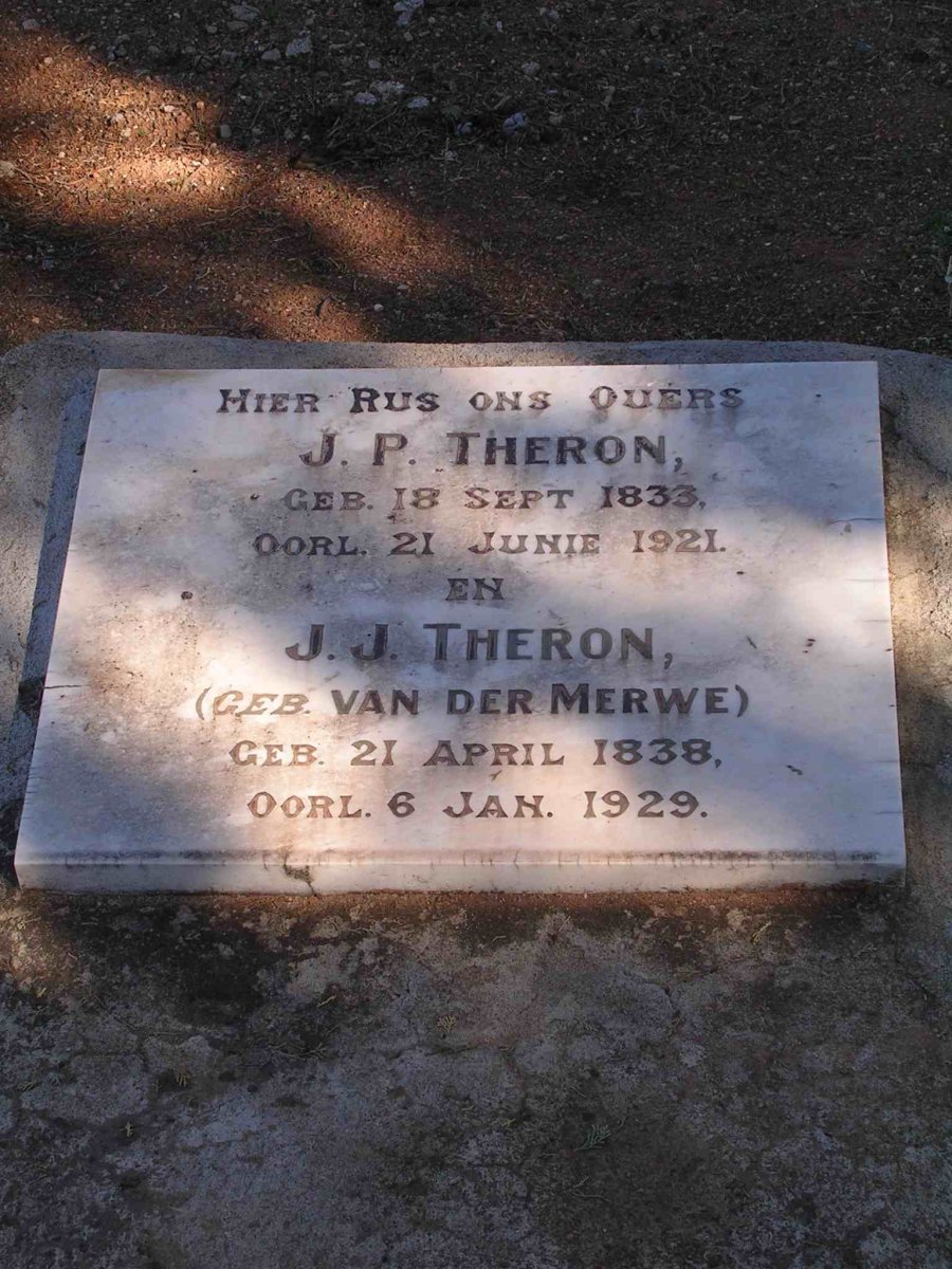 THERON J.P. 1833-1921 &amp; J.J. VAN DER MERWE 1838-1929