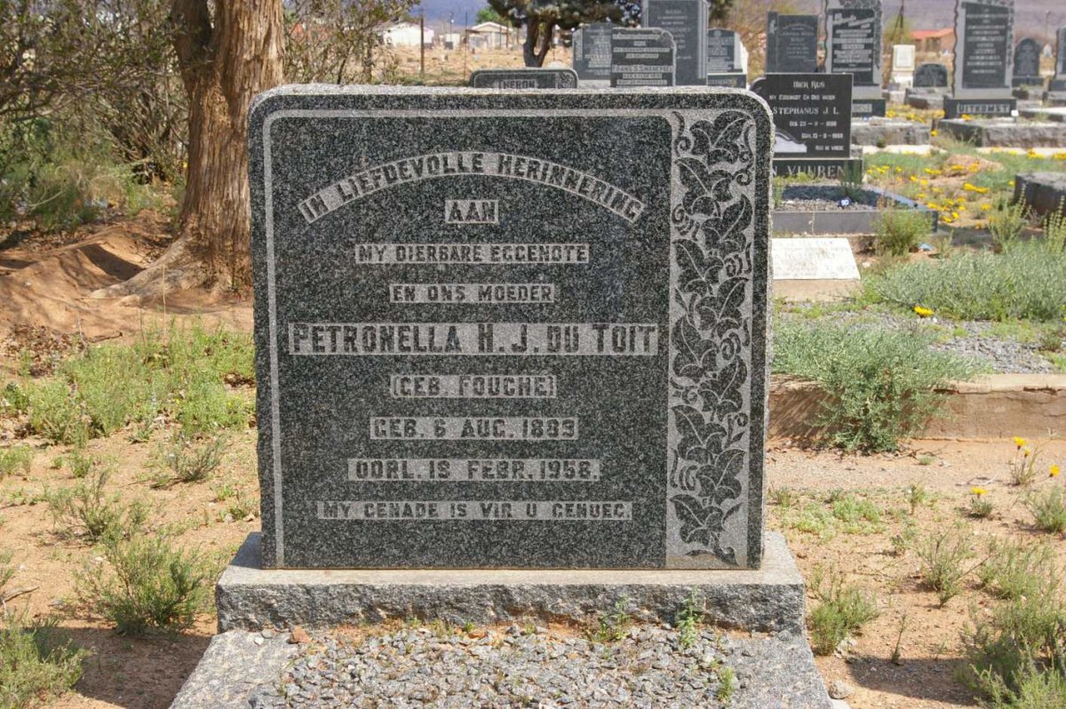 TOIT Petronella H.J., du nee FOUCHE 1889-1958