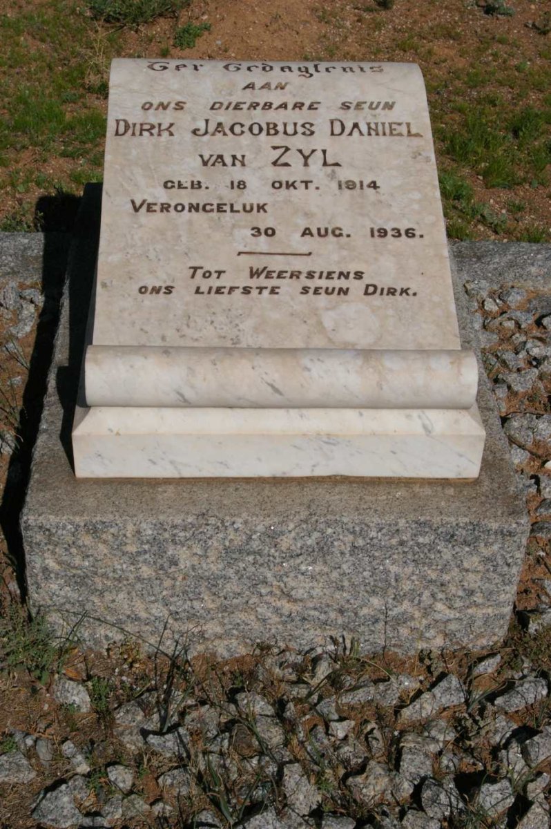 ZYL Dirk Jacobus Daniel, van 1914-1936