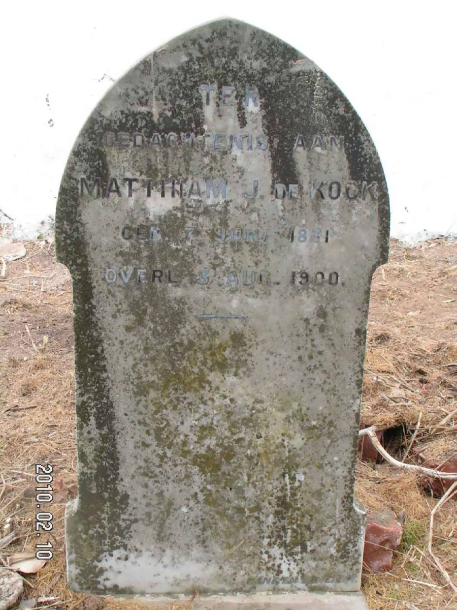 KOCK Mattiham J., de 1881-1900