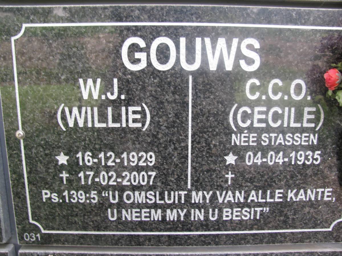 GOUWS W.J. 1929-2007 &amp; C.C.O. STASSEN 1935-
