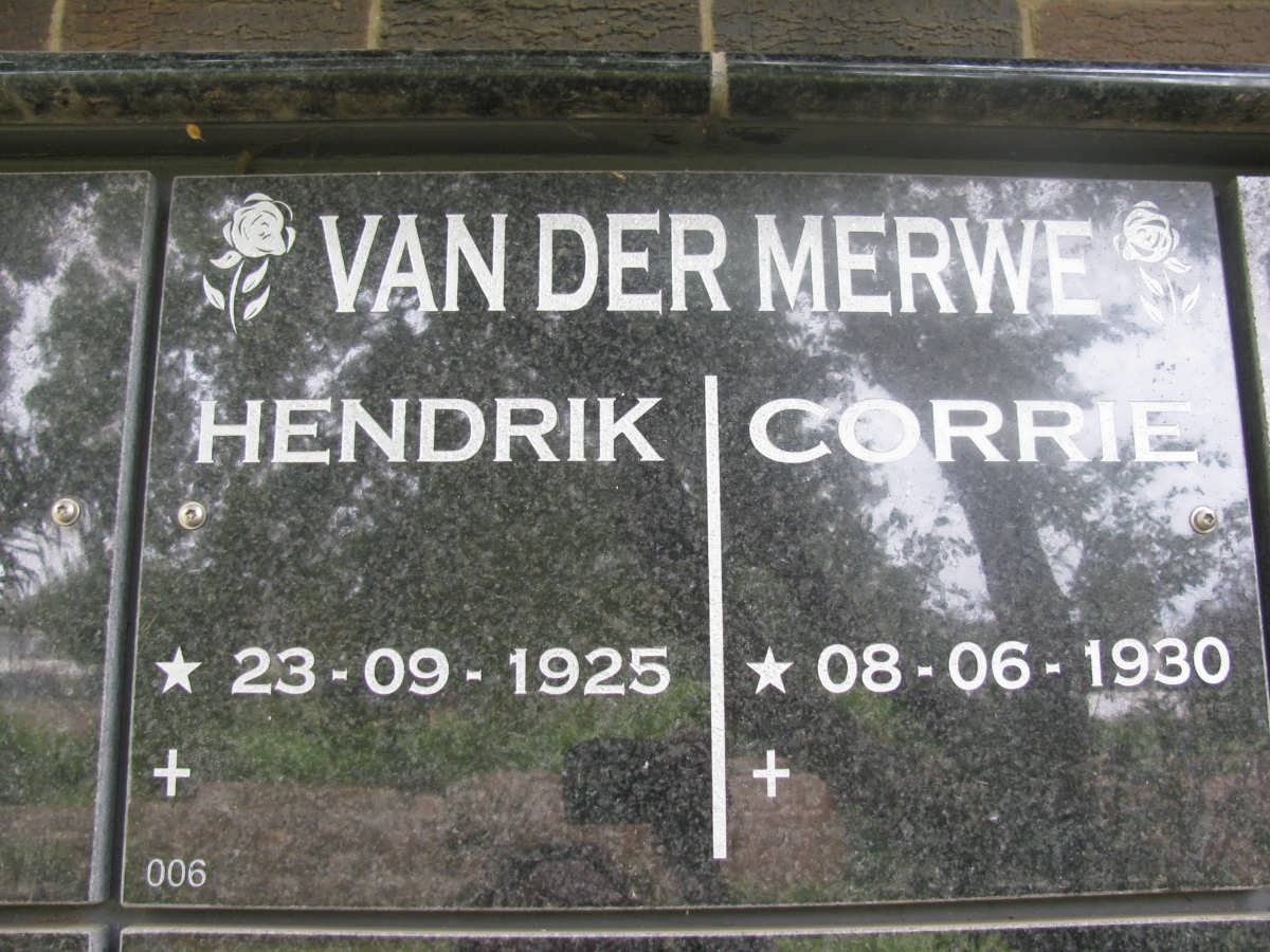 MERWE Hendrik, van der 1925- &amp; Corrie 1930-