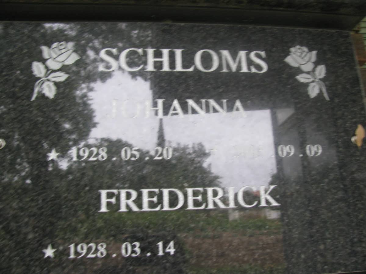 SCHLOMS Frederick 1928-? &amp; Johanna1928-