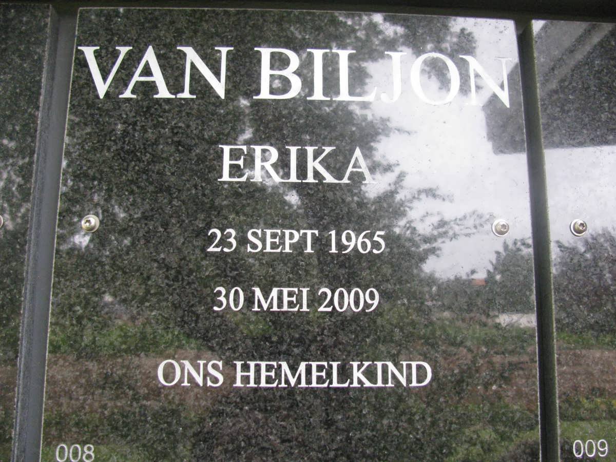 BILJON Erika, van 1965-2009